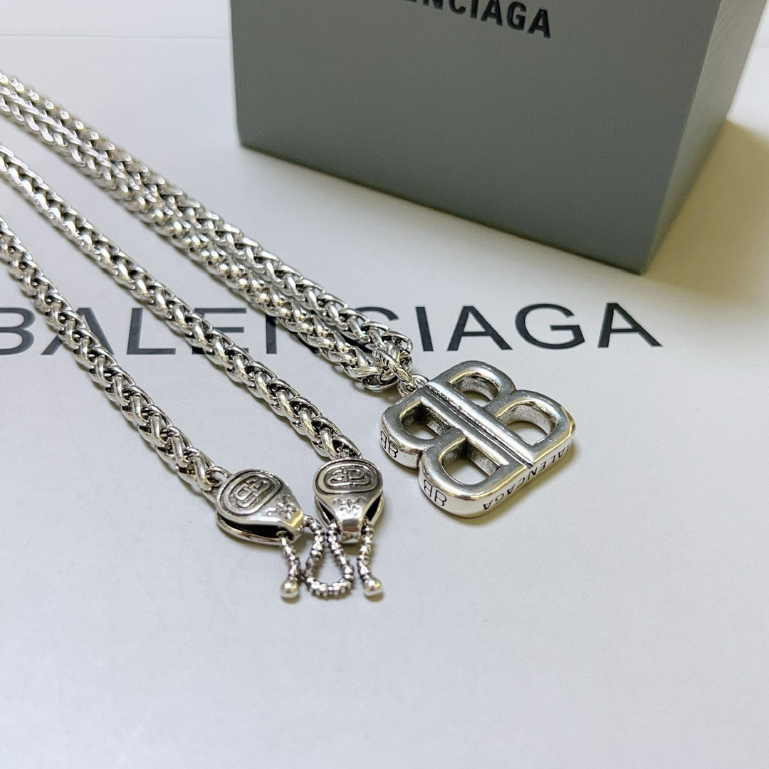Balenciaga BB Braided Chain Necklace