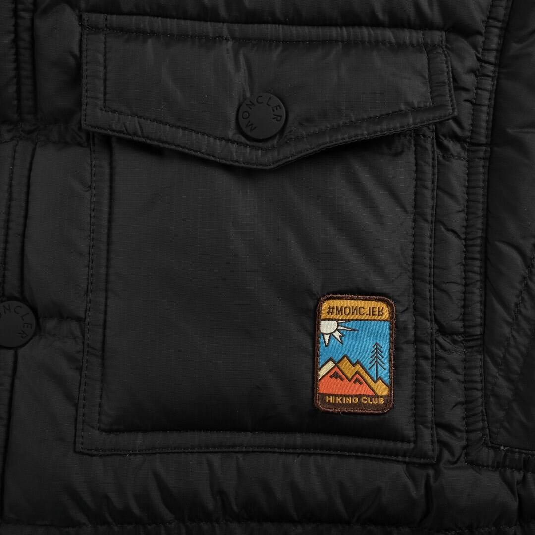 Moncler lapel chest flap pocket down jacket