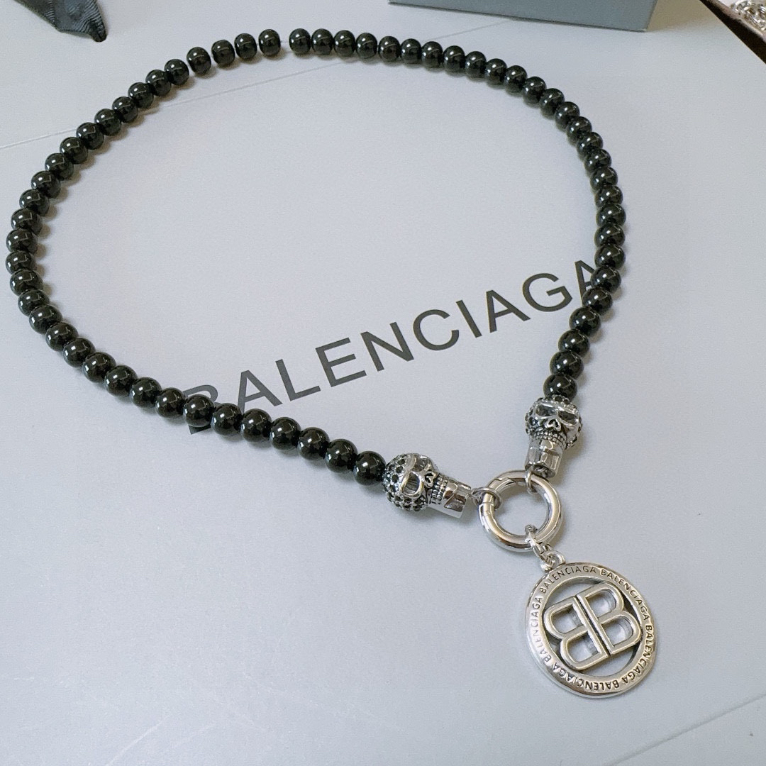 Balenciaga BB skull necklace