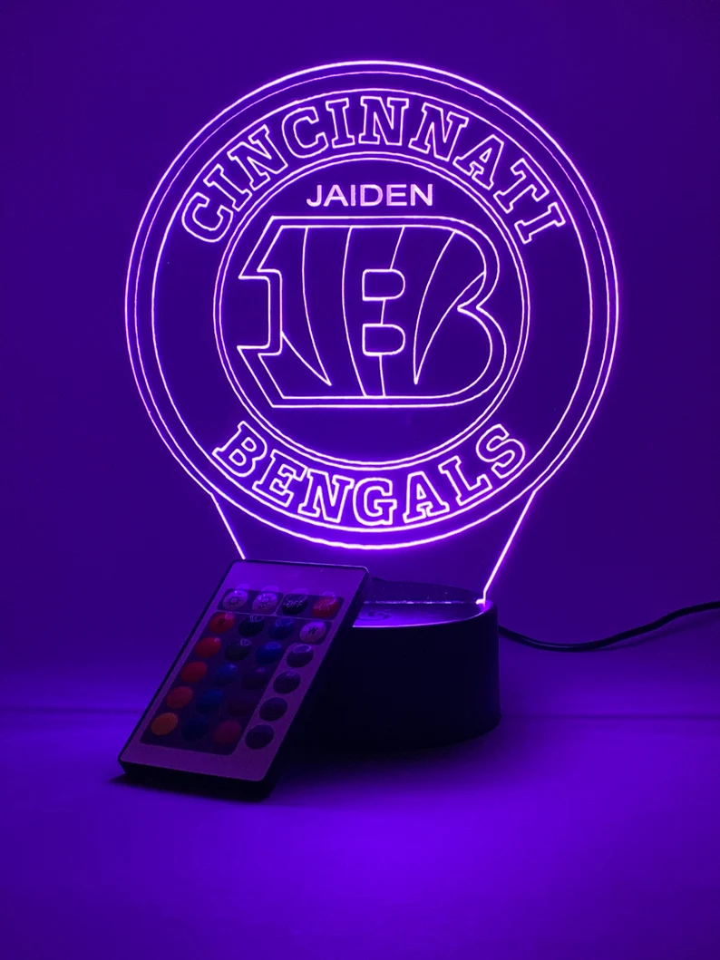 CINCINNATI BENGALS 3D LAMP PERSONALIZED
