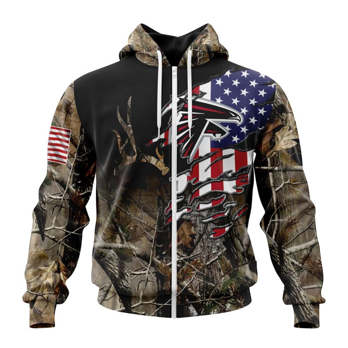 ATLANTA FALCONS 3D HOODIE CAMO REALTREE HUNTING