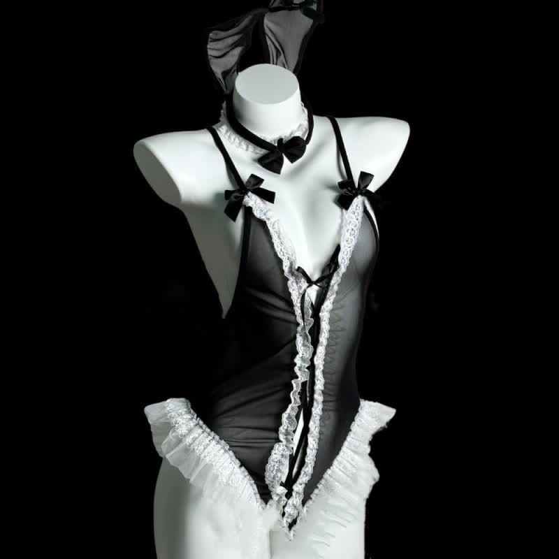 Cosplay Bunny Strappy Sexy Lingerie Jumpsuit