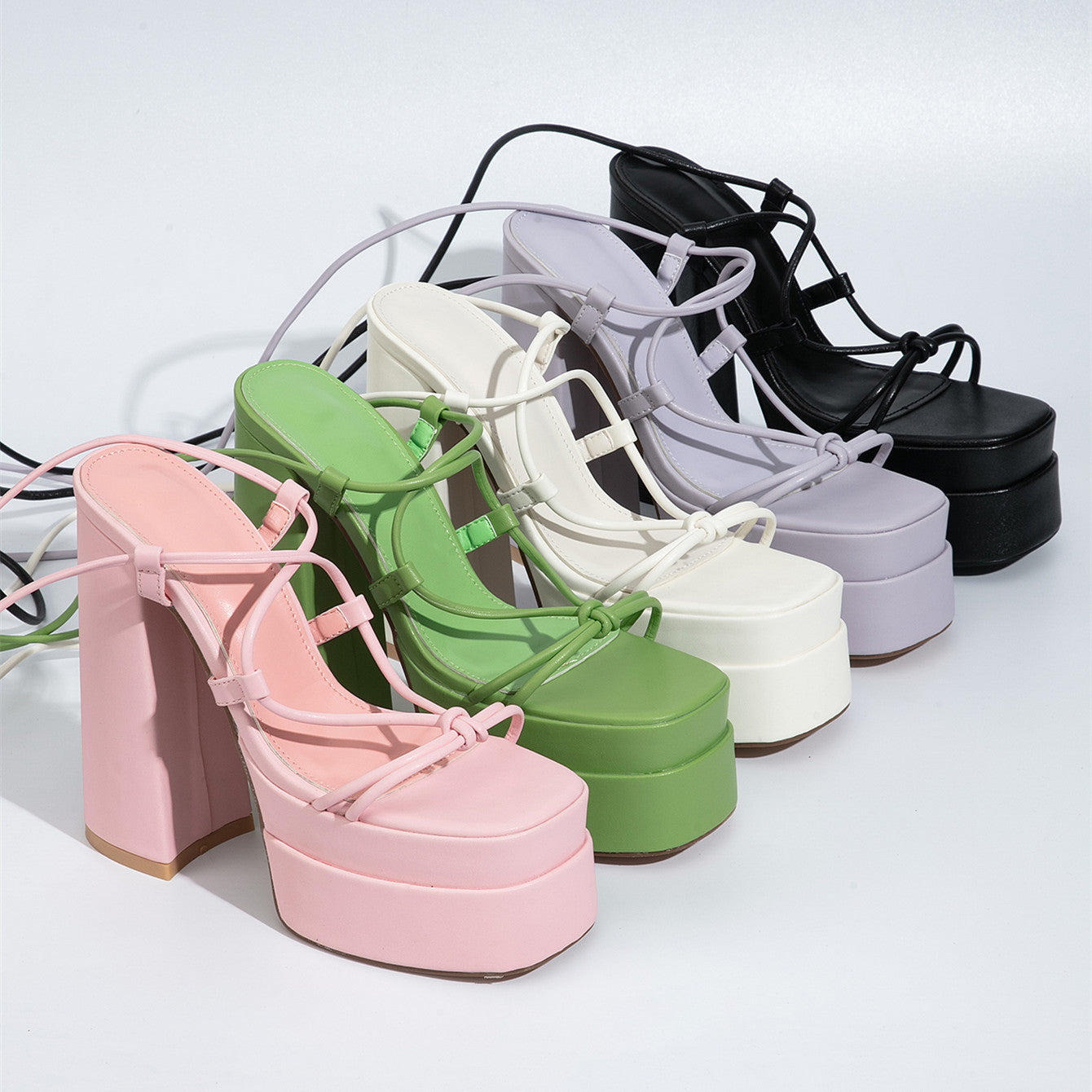 Daily Strappy Ultra High-Heeled Sandals with Thick Bottom