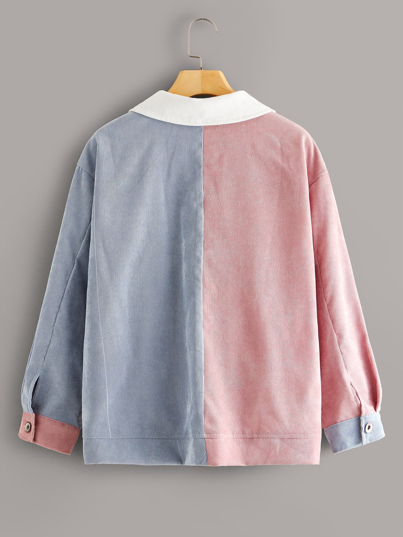Corduroy Cut And Sew Slant Pocket Jacket