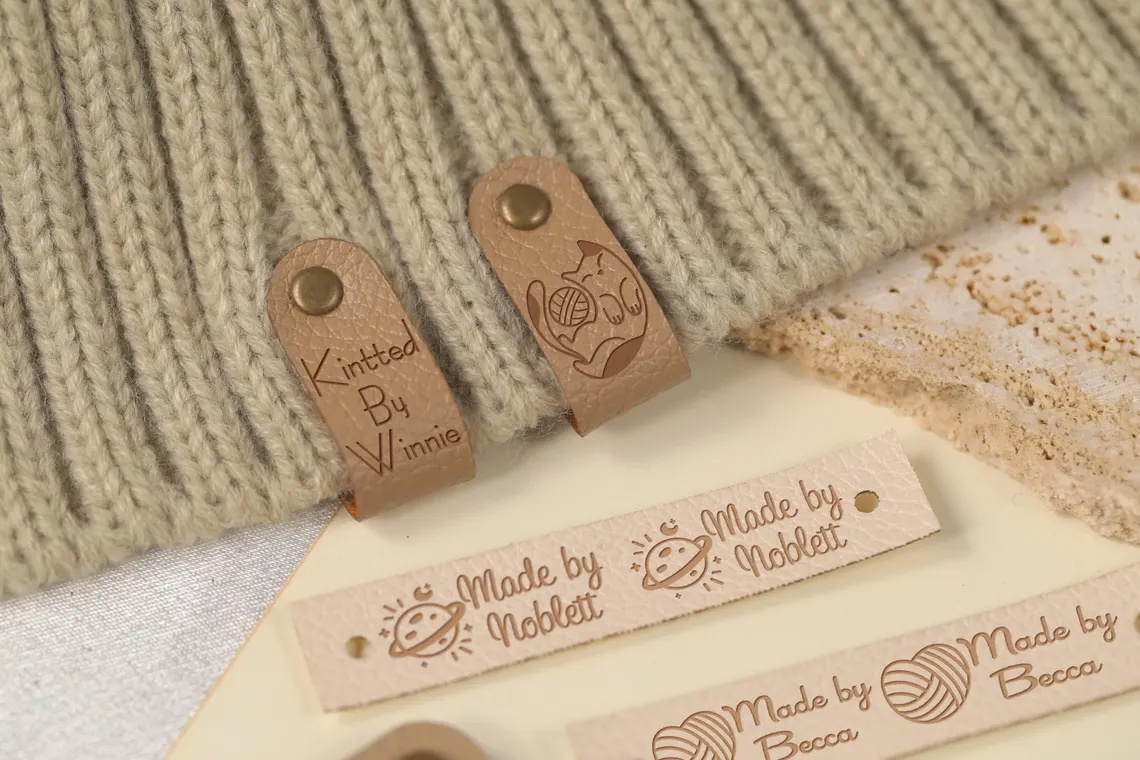 Handmade leather tags Artificial leather tags customized