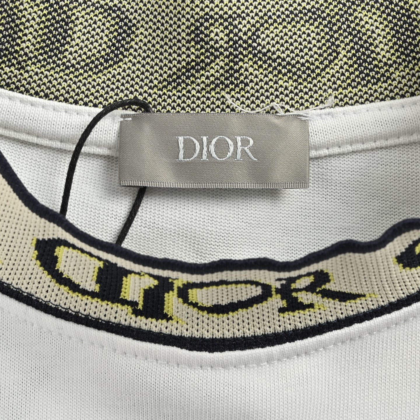 Dior 25ss letter jacquard ribbed neckline short sleeves