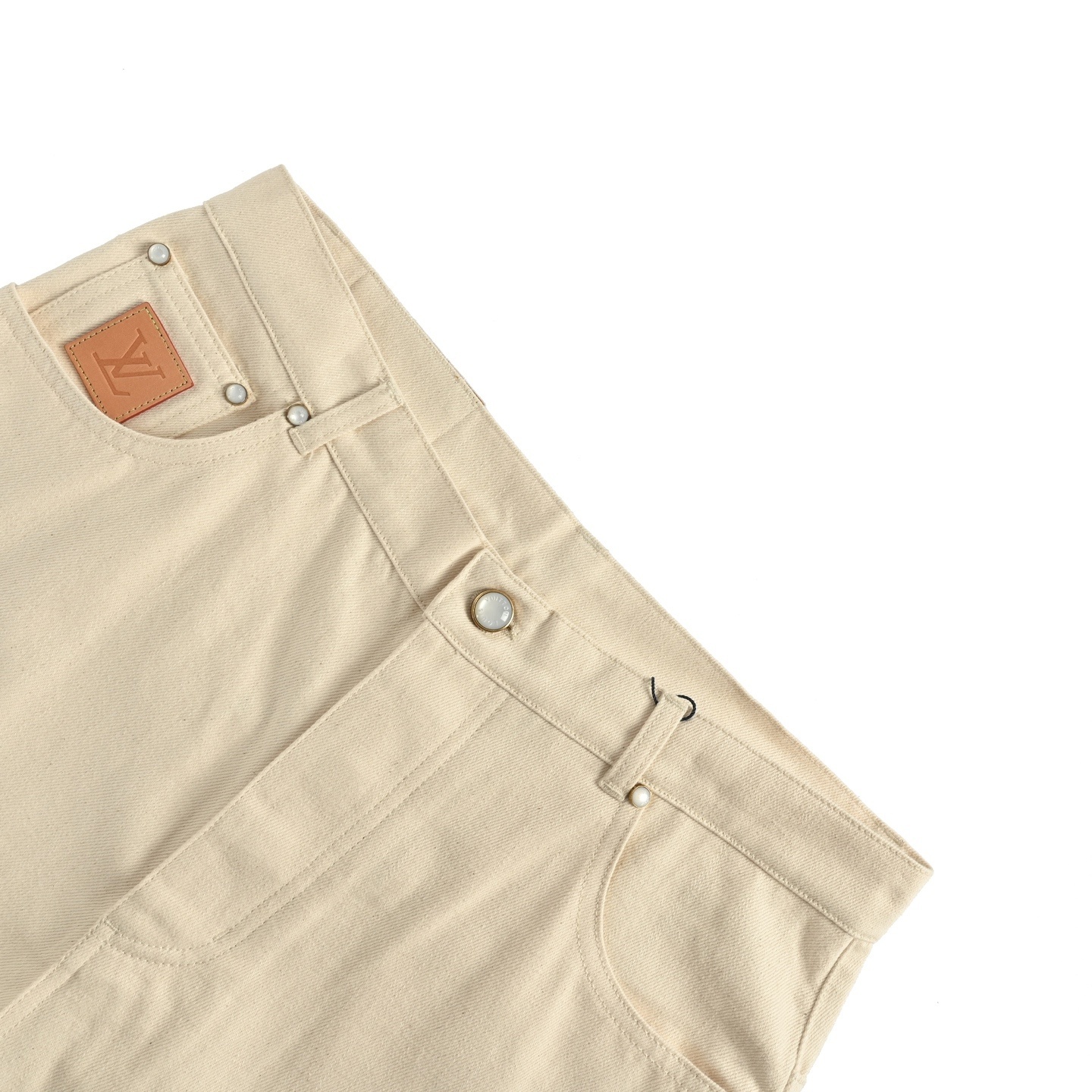 Louis Vuitton 25Fw Pocket Leather Label Jeans