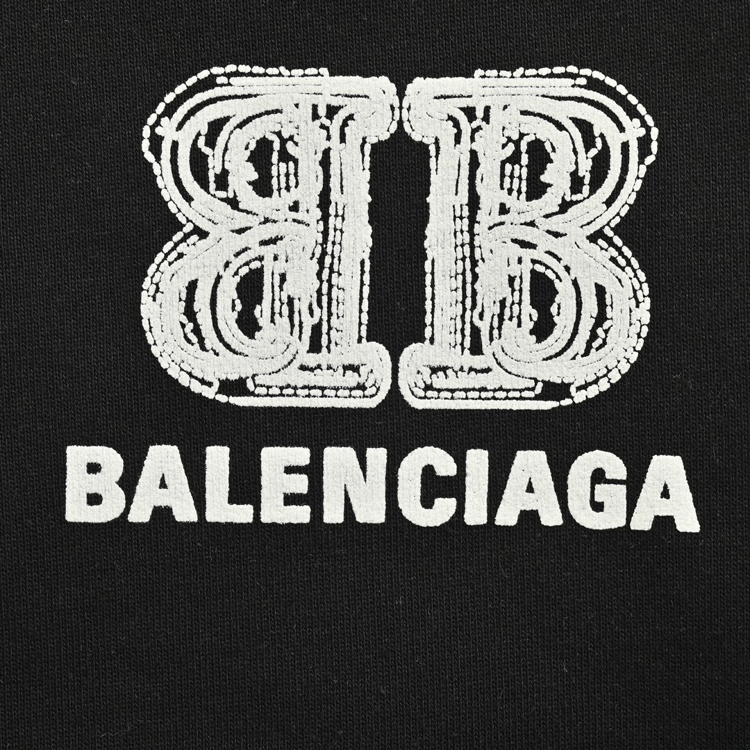 Balenciaga 24Fw double B letter print crew neck sweatshirt