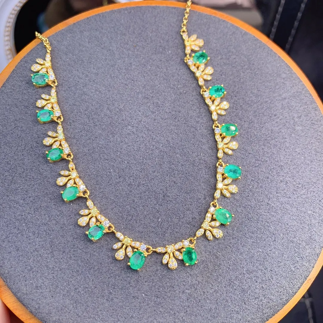 Emerald Tanzanite Silver 925 Jewelry Women's Gem Pendant 925 Sterling Silver Women's Luxury Necklace Free Christmas shipping