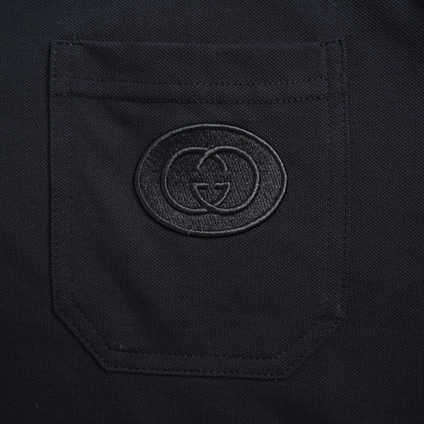 Gucci 25ss pocket double G embroidered ribbon Polo short sleeve