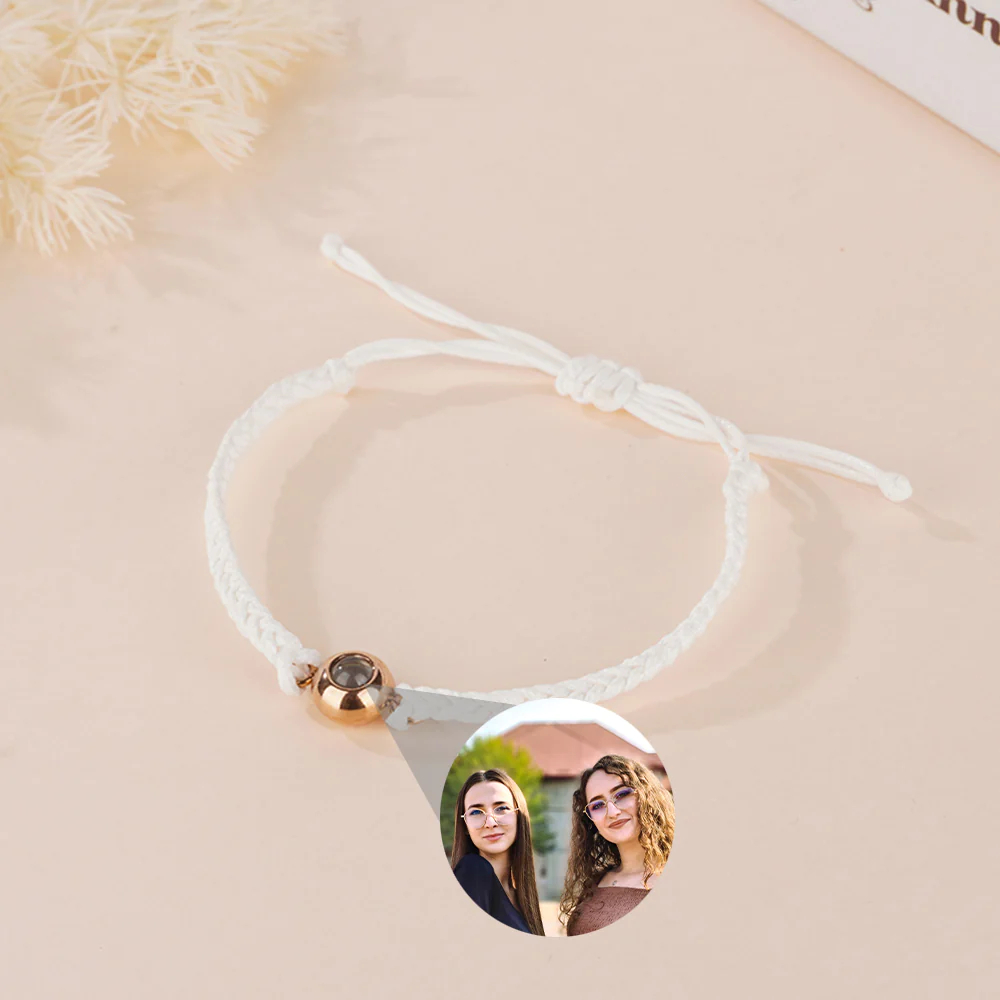 Personalized Braided Rope Photo Projection Bracelet Sweet Cool Gift