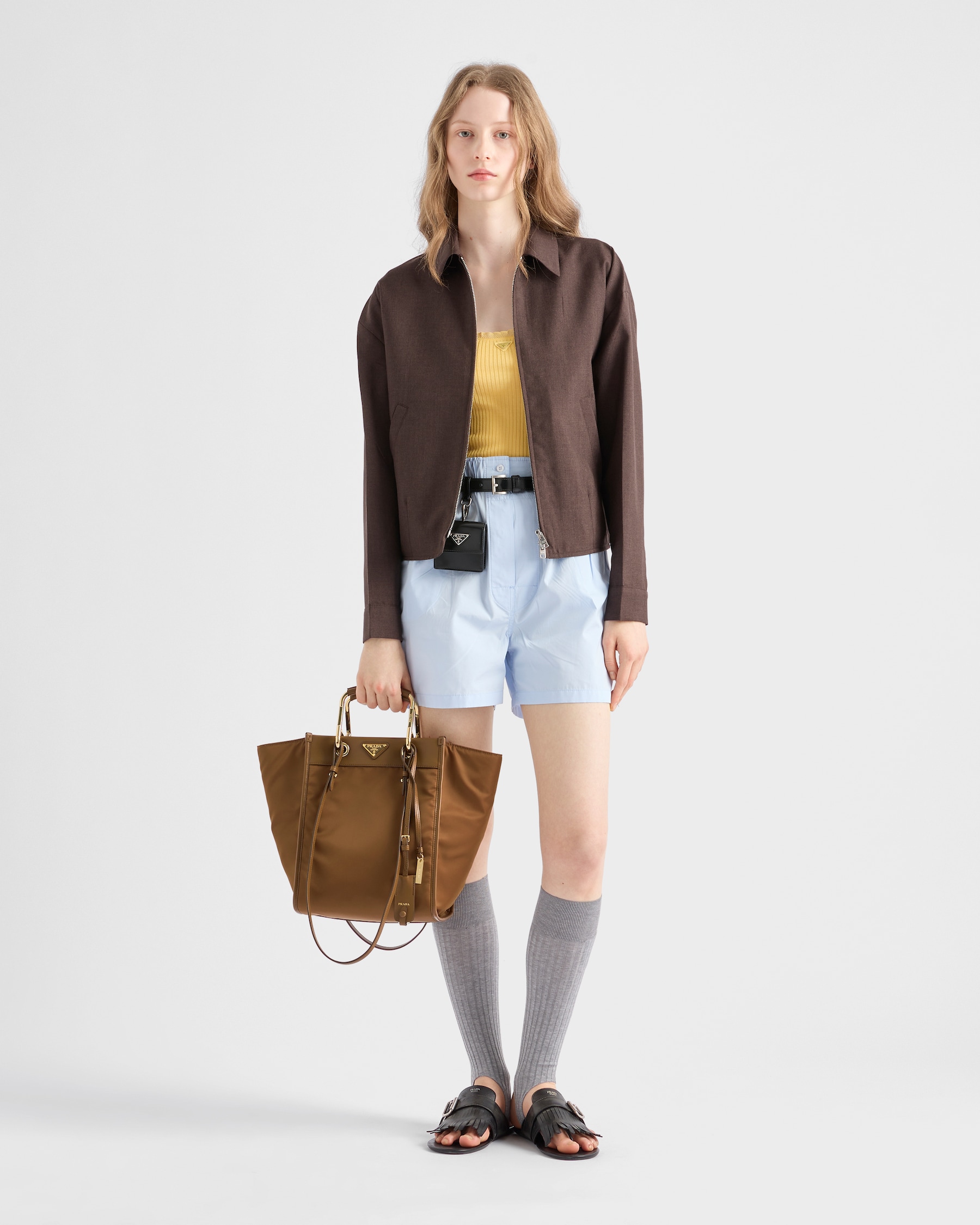 Prada Re-Nylon and Leather Medium Tote