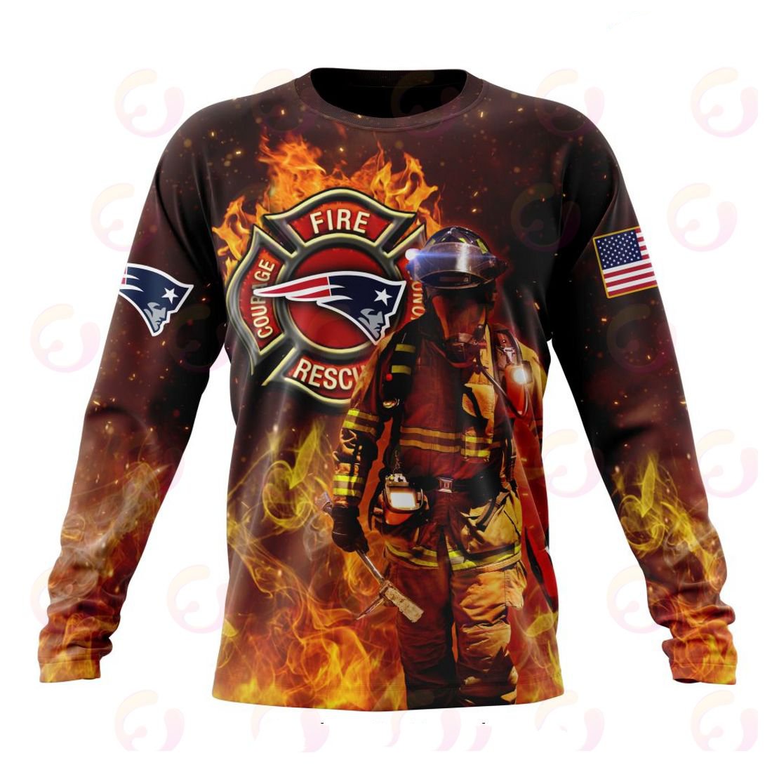NEW ENGLAND PATRIOTS HONOR FIREFIGHTERS – FIRST RESPONDERS 3D HOODIE
