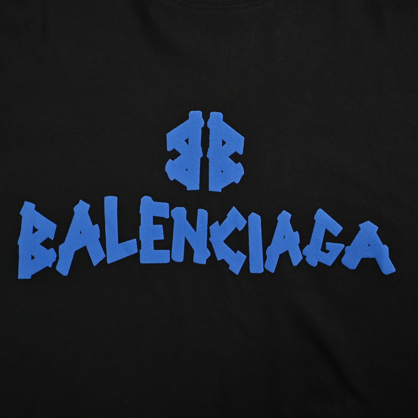 Balenciaga 25ss Tape Letters Foam Print Short Sleeve
