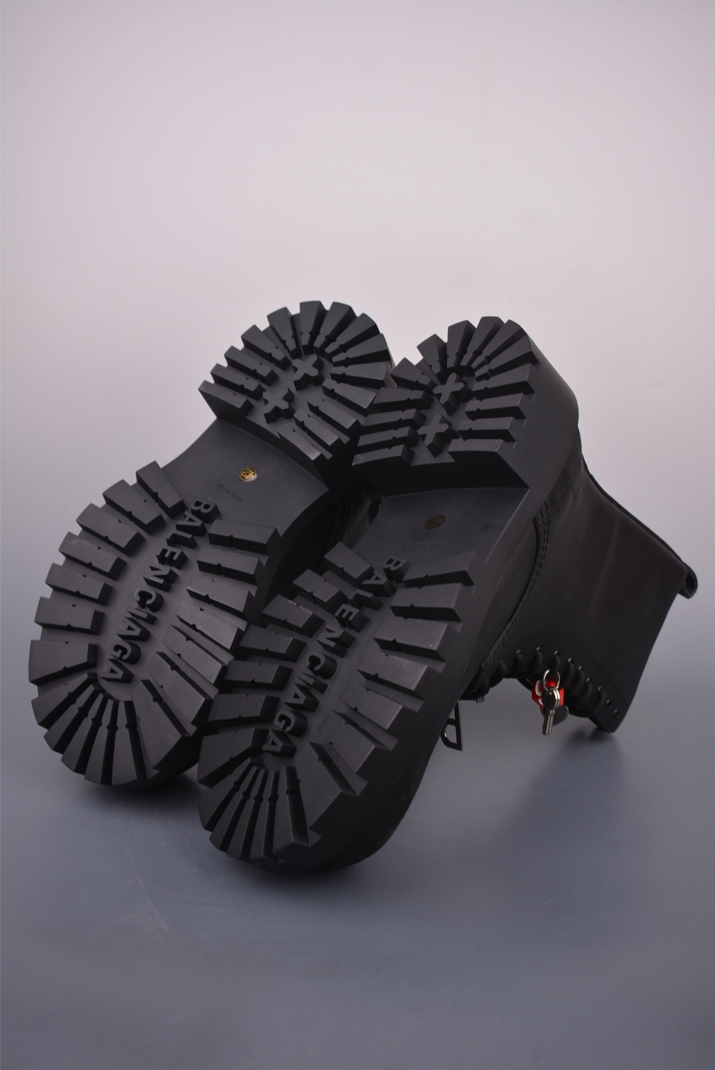 Balenciaga STOMPER Super High Buckle Black Boots 
