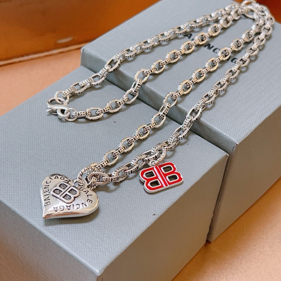 Balenciaga BB Heart Chain Necklace