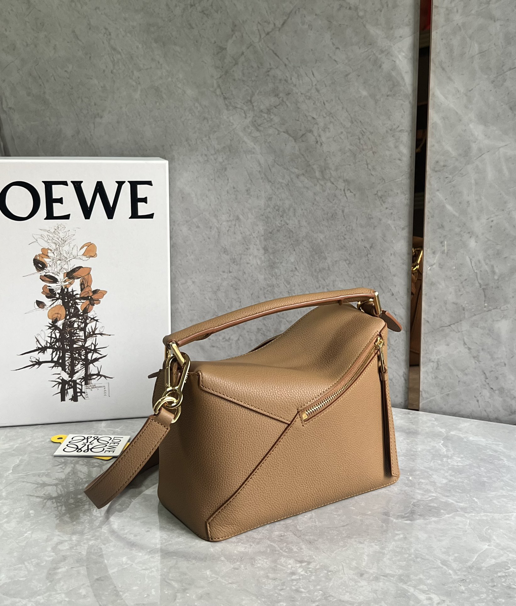 Loewe suede colorblocked zzle bag 0681