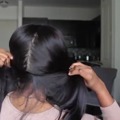 S43 Lace Front Long Straight Wig with Bangs for Women