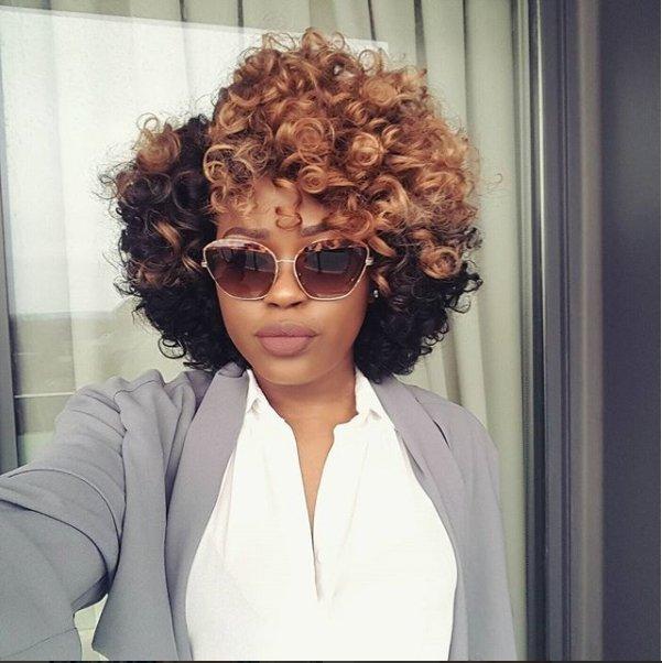 Luna A07 African American Short Curly Hair Wig with Bangs