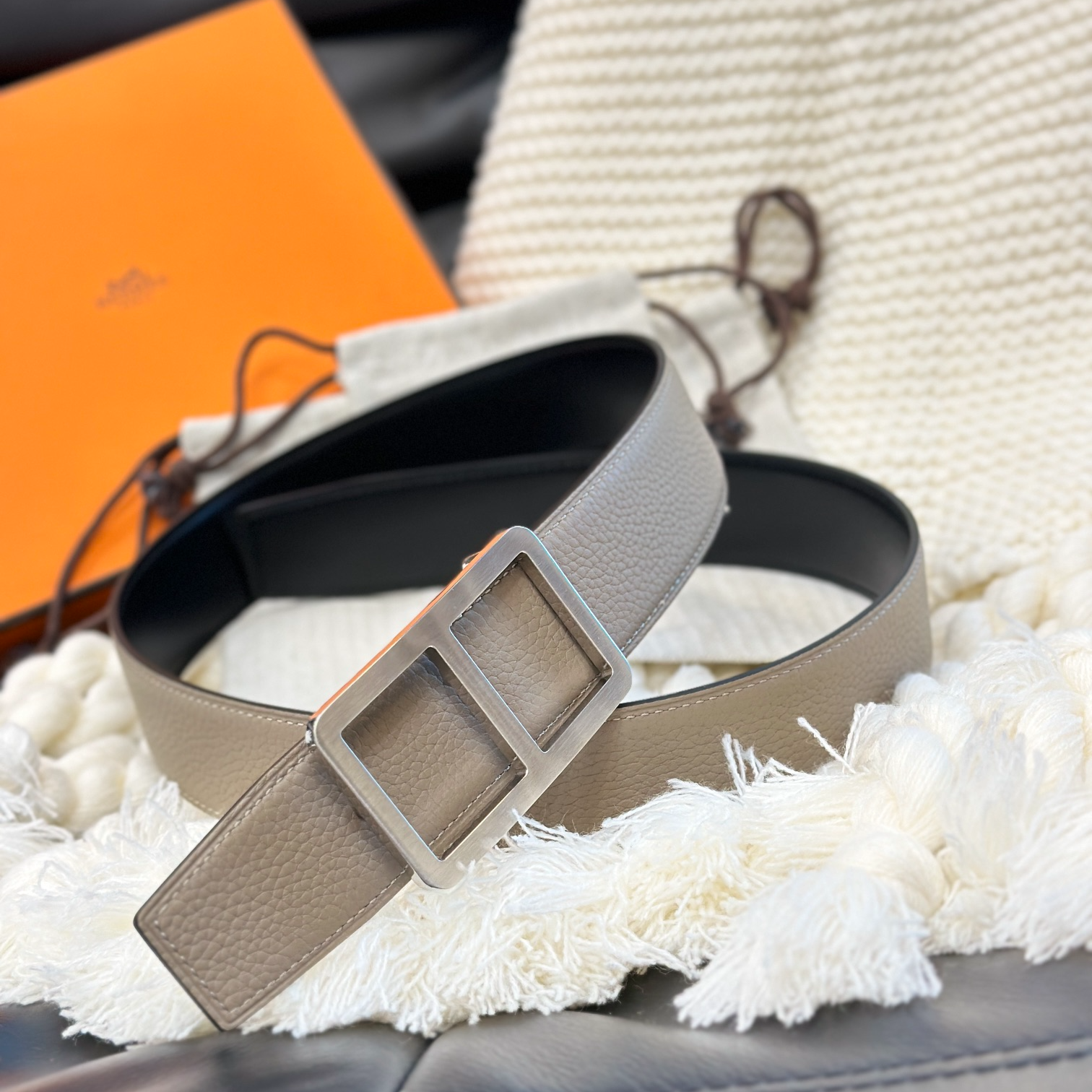 Hermès Men's Double-Faced Cowhide Belt