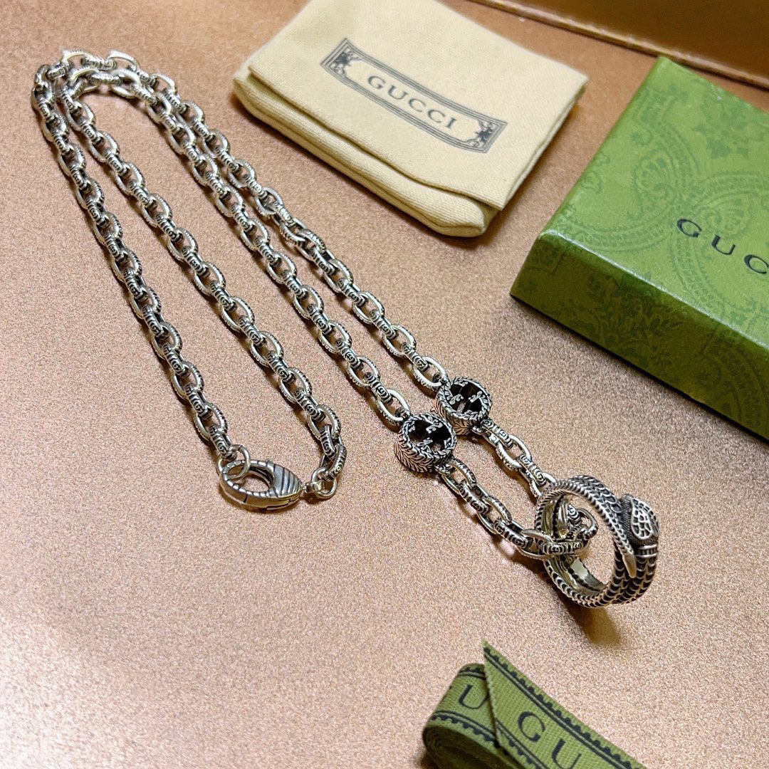 Gucci Anger Forest Series Snake Ring Vintage Necklace