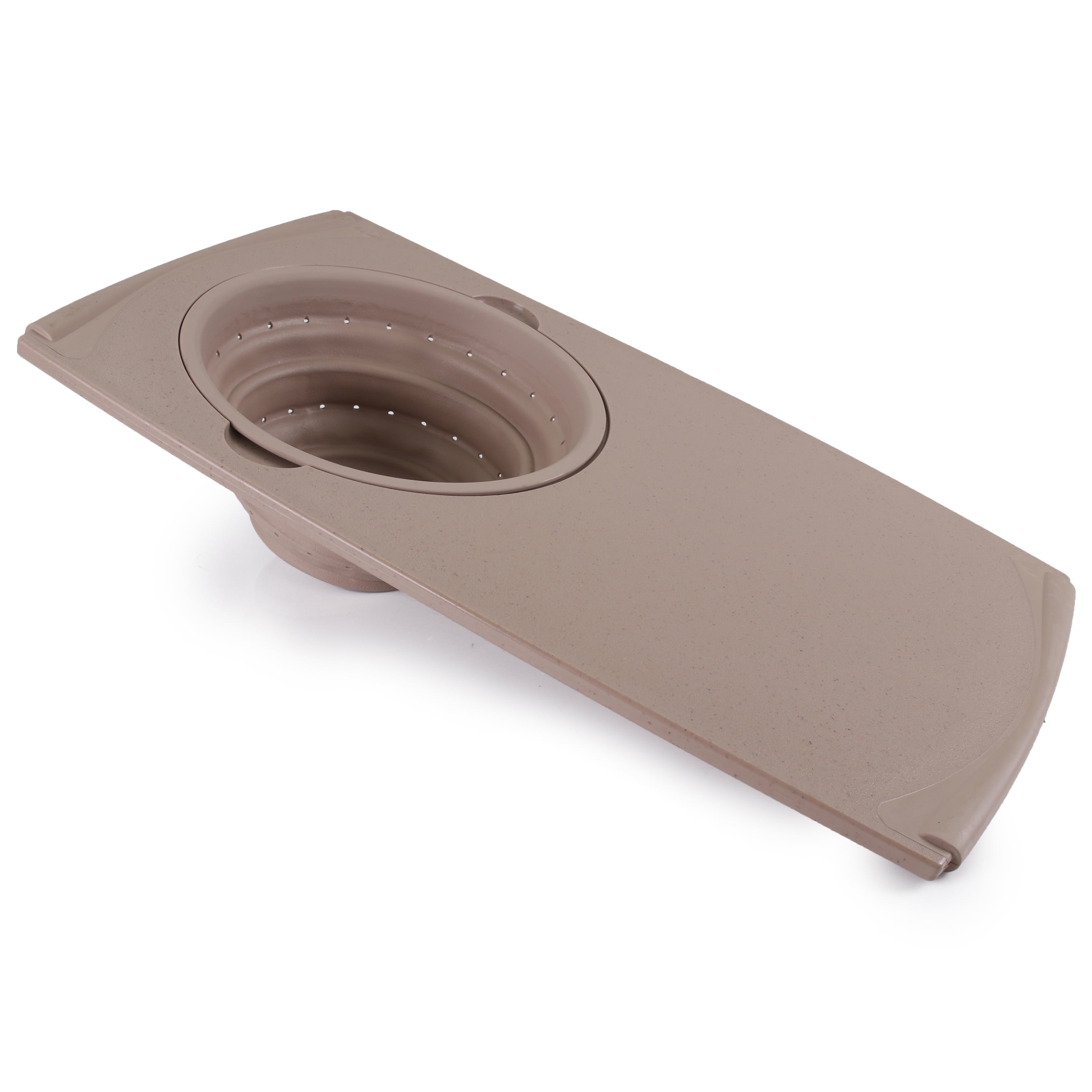 🔥Last Day 50% OFF🔥Over-the-Sink Flax Cutting Board with Collapsible Colander