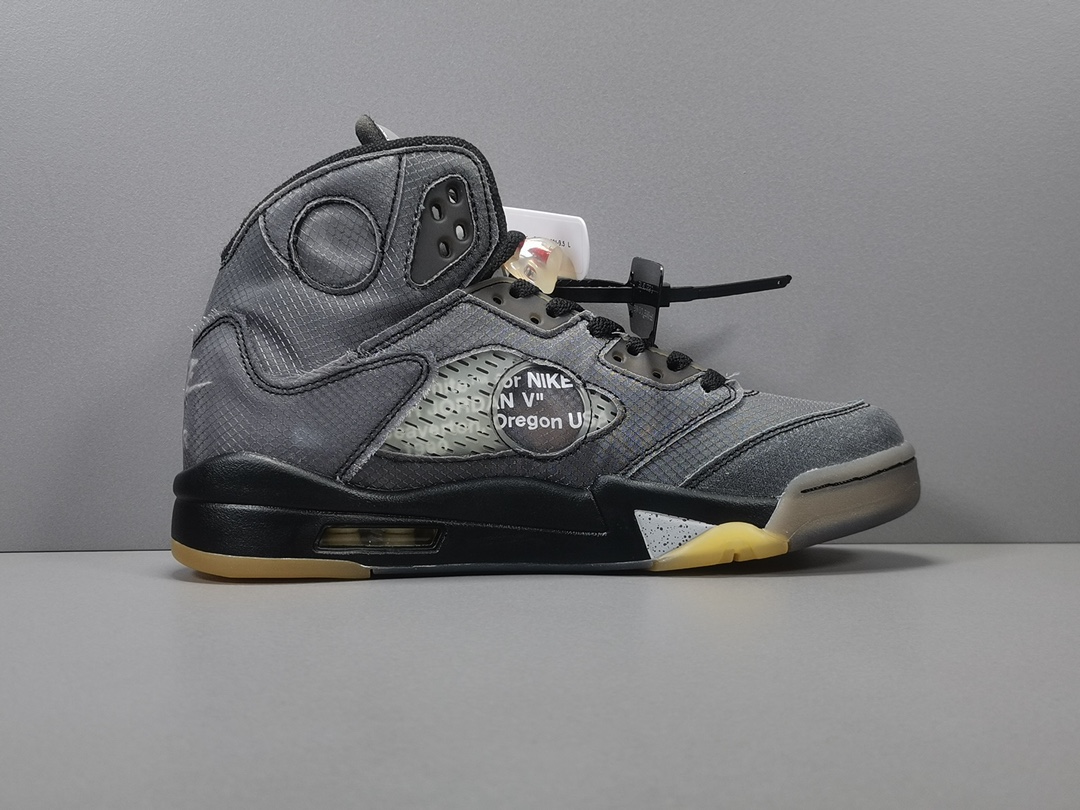 Off-White™ x Air Jordan Retro 5BlackMuslin-Fire Red CT8480-001