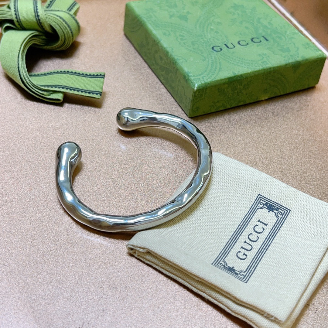 Gucci antique silver handmade bracelet