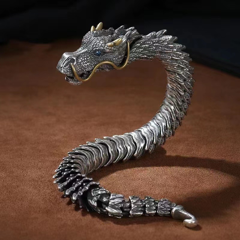 🔥Last Day Promotion - 50% OFF🔥Silver Handmade Dragon Chain Bracelet-BUY 2 GET 10% OFF & FREE SHIPPING