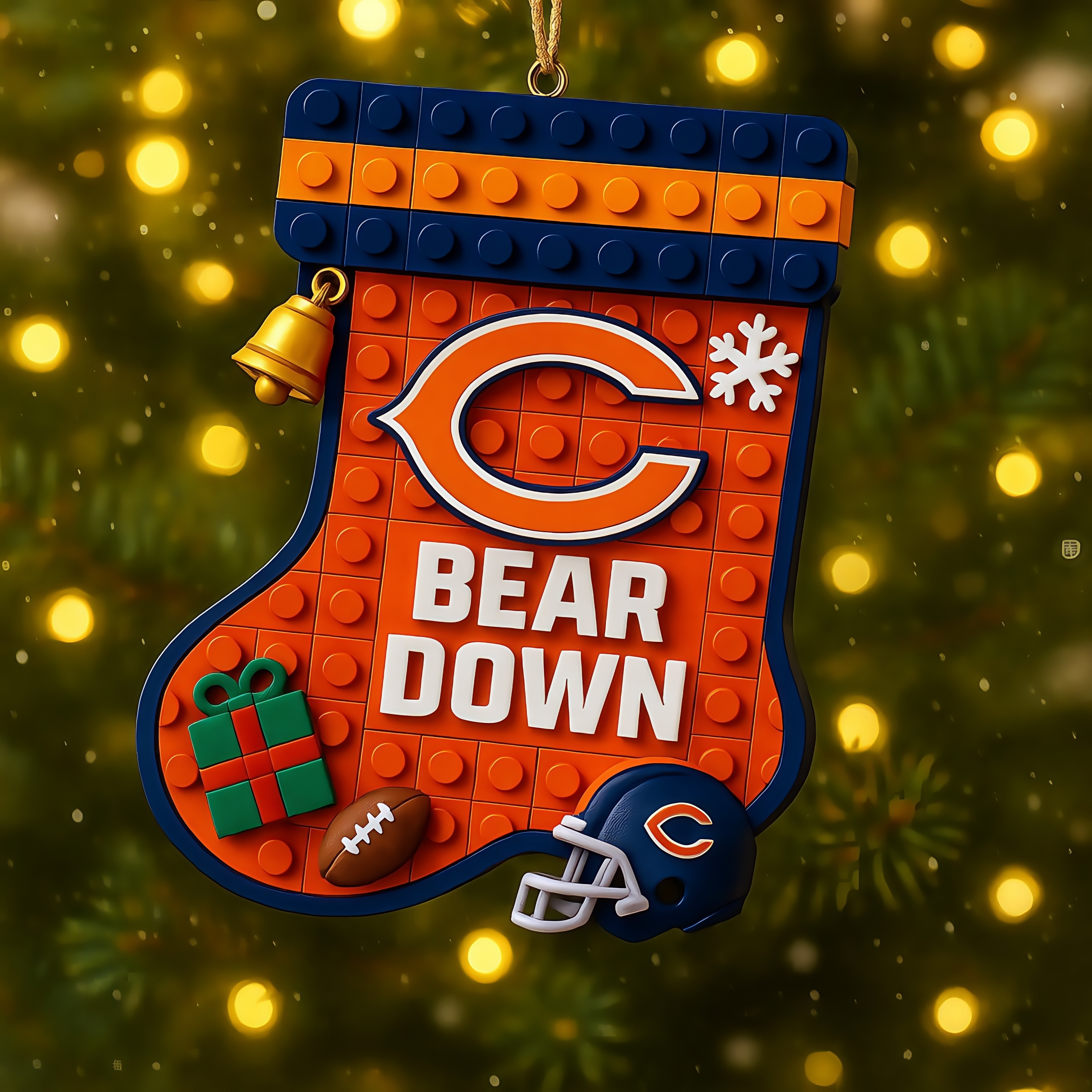 NFL TEAM BLOCKSTYLE CHRISTMAS STOCKING ORNAMENT COLLECTION