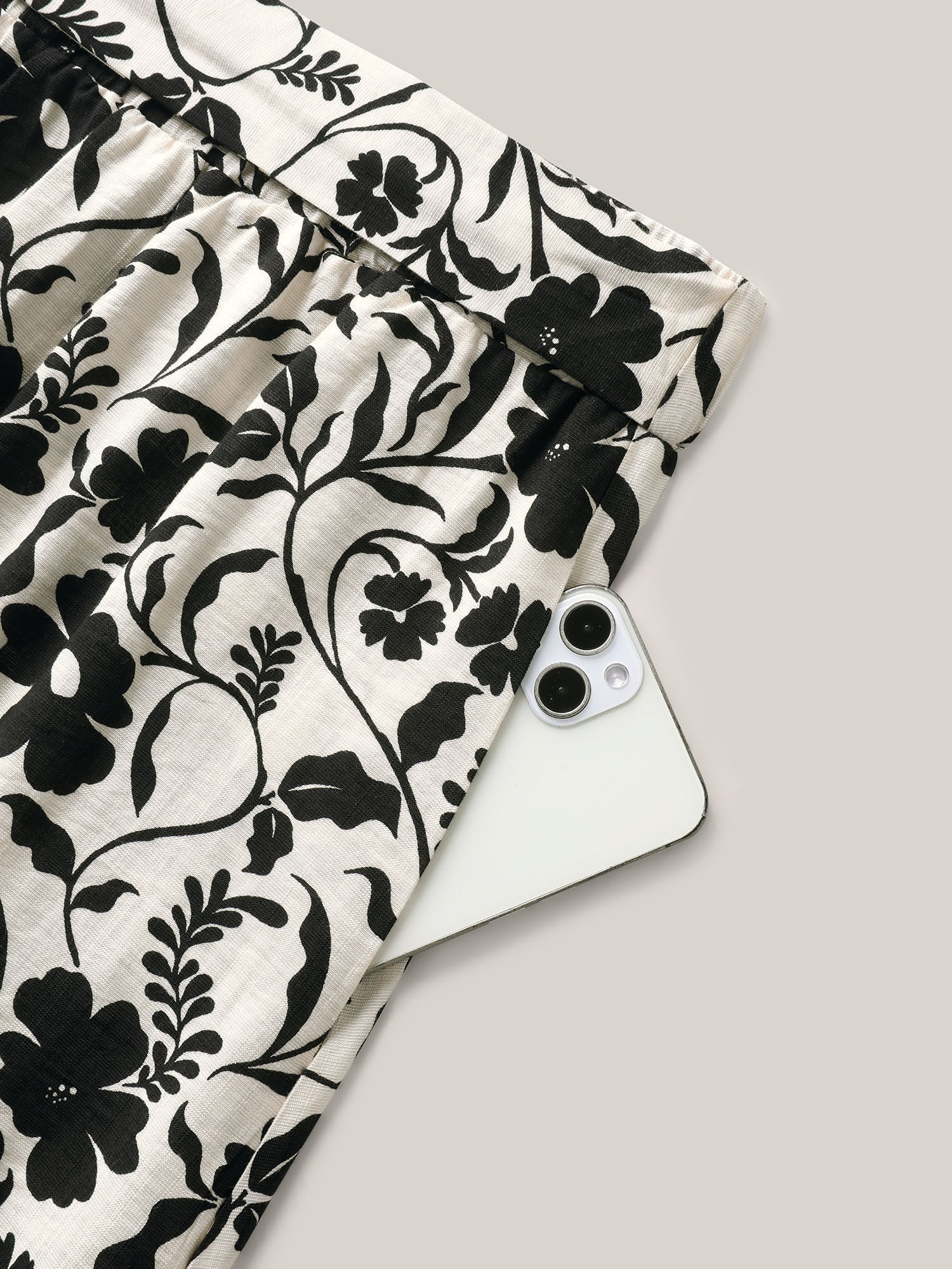 Floral Print Belted Midi A-Line Skirt