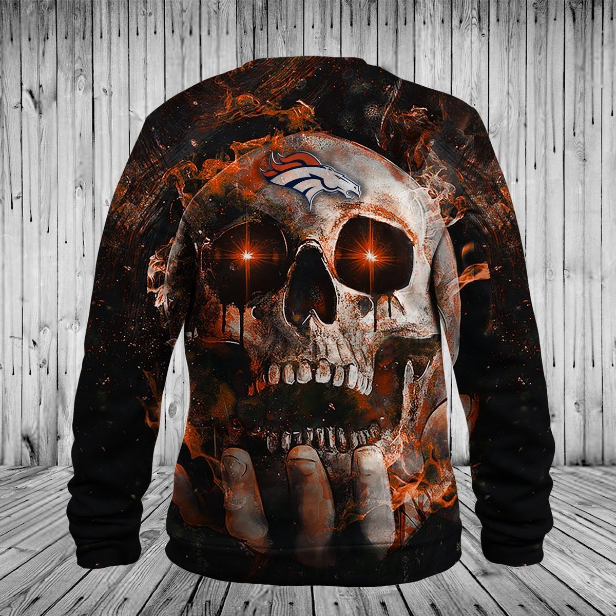 BRONCOS HOODIE 3D SKULL 74