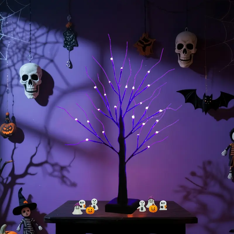 👻🎃 2-Pack Halloween Tree Lights – 24