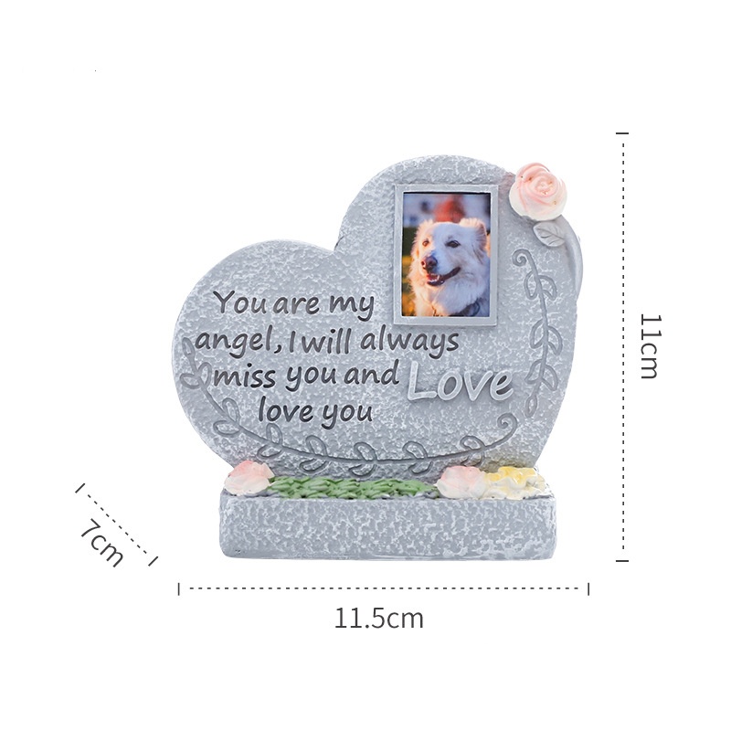🐾 Pet Memorial Vase with Photo Frame – Resin Flower Holder for Indoor/Outdoor Garden