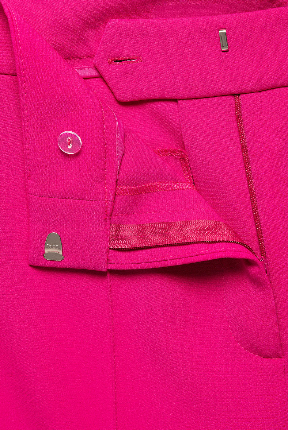 Pantalon recto liso fucsia