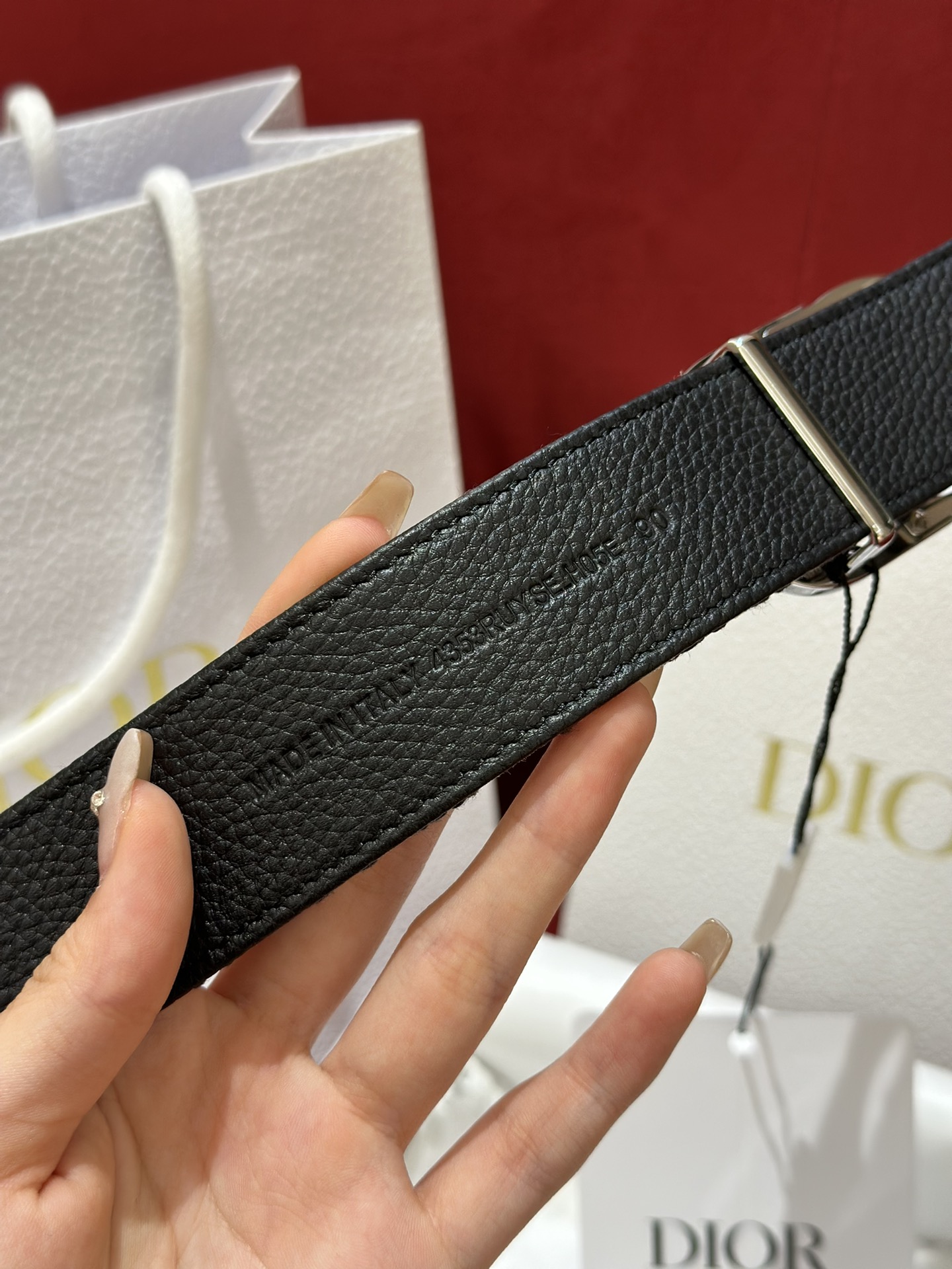 Dior CD Buckle Canvas Leather Belt 3.5CM Width