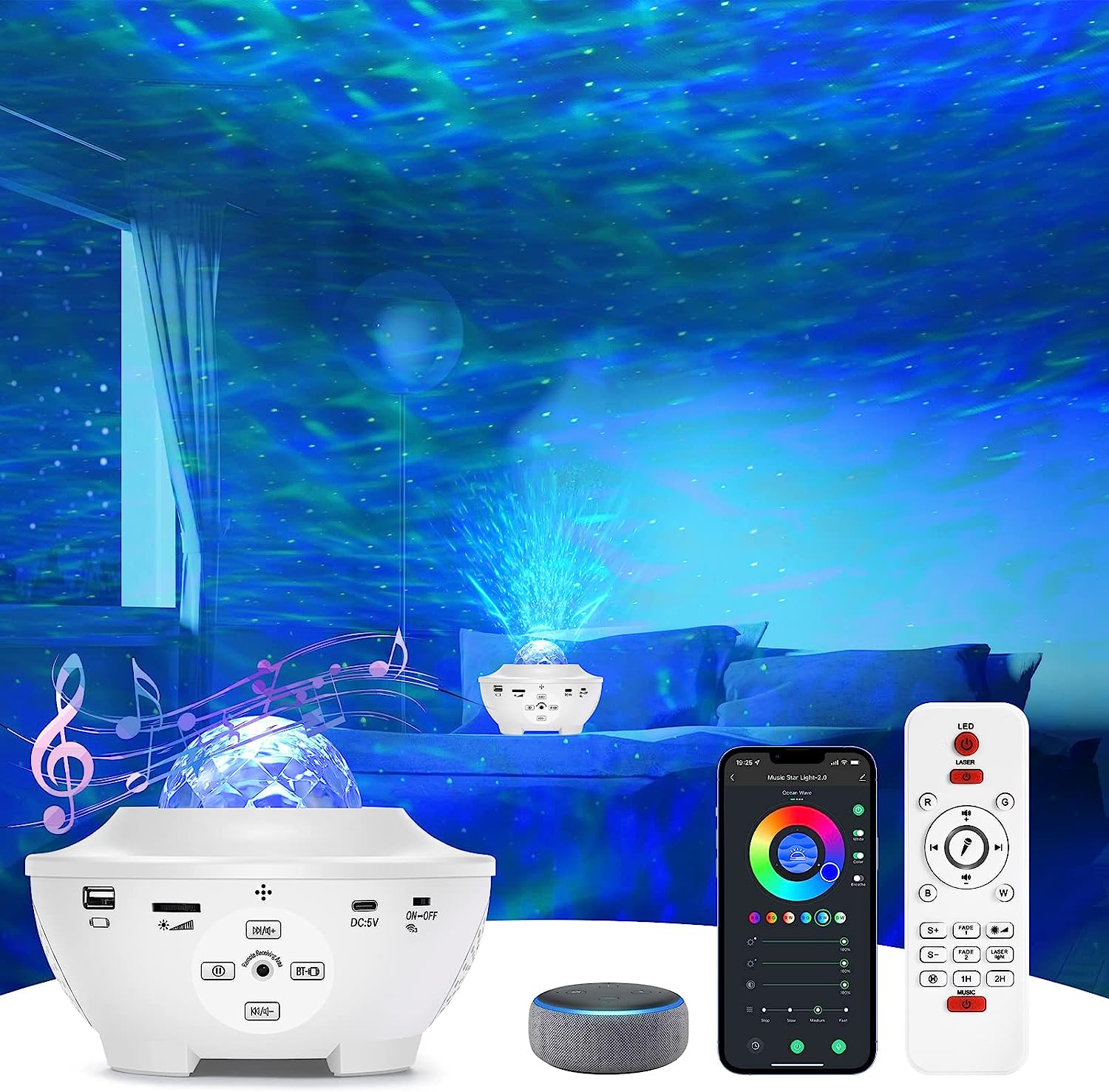 (🔥Last Day Promotion-SAVE 50% OFF)✨Galaxy Projector with Bluetooth Music Speaker-BUY 2 GET 10% OFF & FREE SHIPPING！