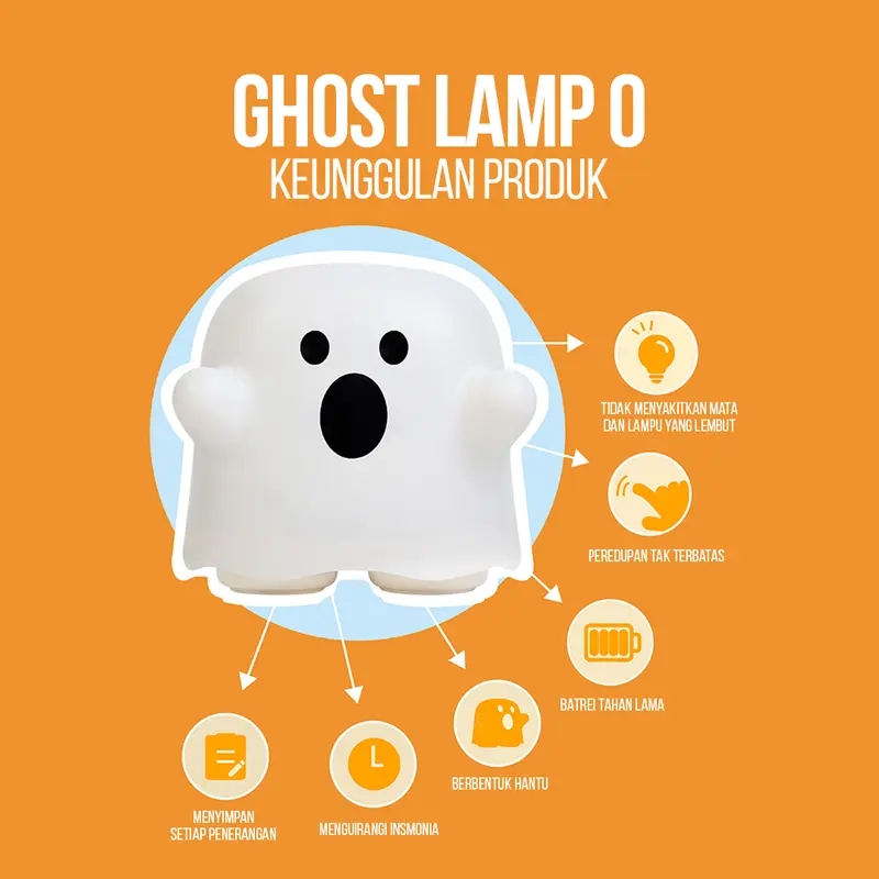 Adorable Ghost Lamp Touch-Activated Night Light