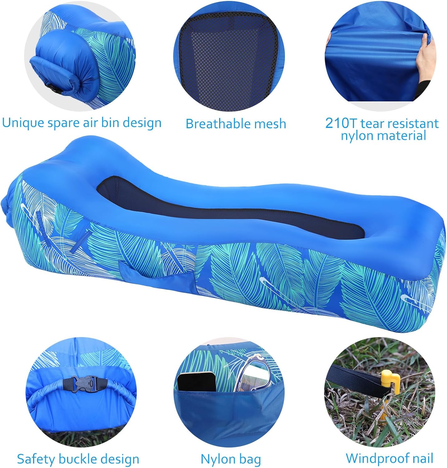 💥Summer Hot Sale💥60% OFF👍Inflatable Lounger Air Sofa with Sun-Shade Tent