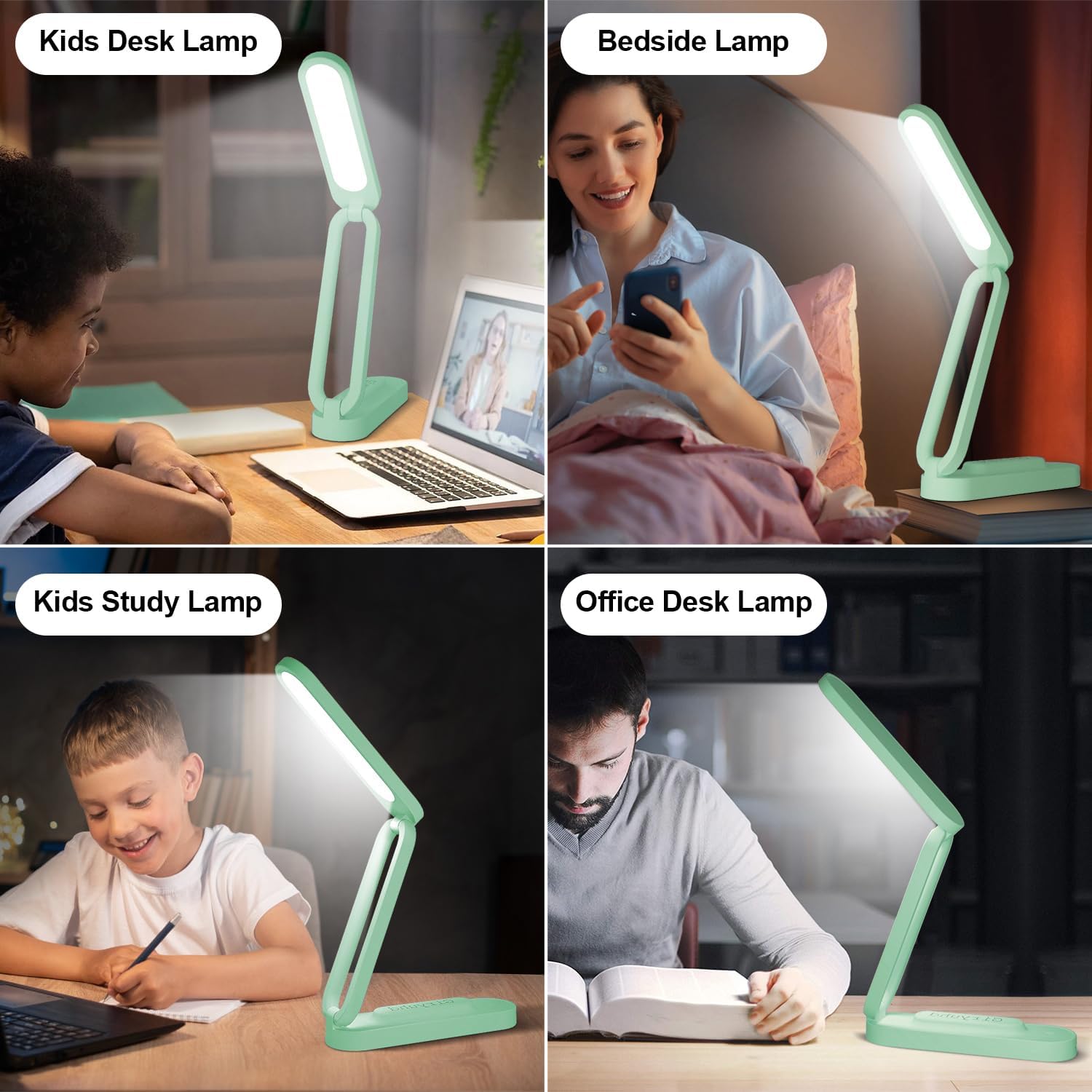 LED Desk Lamp for Office Home & Battery Operated Lamp Rechargeable Lamp Foldable & Portable Light, LED Desk Light Strip, 3 Brightness Dimmable Small Desk Lamp Wireless Reading Lamp
