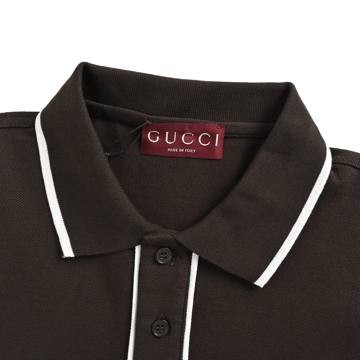 Gucci 25ss contrast color collar lettering laser embroidered Polo short sleeve