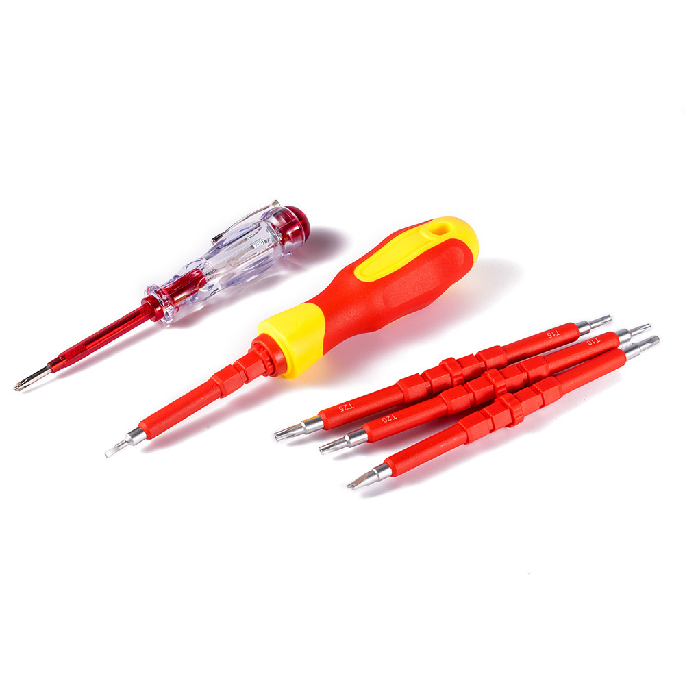 26 In 1 1000V Insulated Screwdriver Set For Electrician, Dual Head Precision Removable Magnetic Bits Slotted Torx Hex Square Screwdrivers