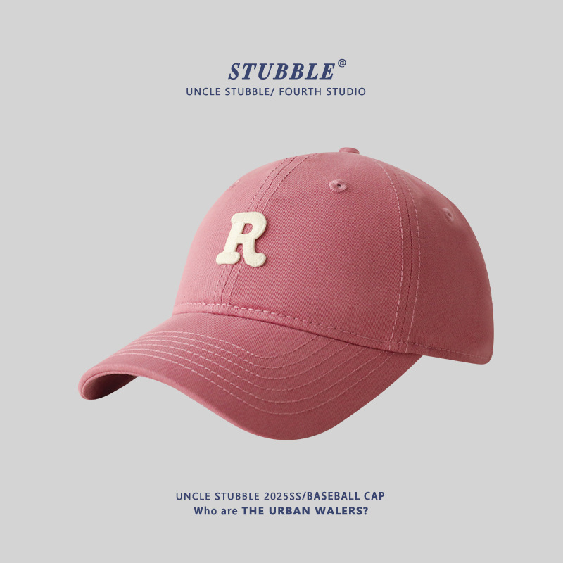 Unisex Korean soft-top baseball cap with lettering for all seasons men's cap in stock