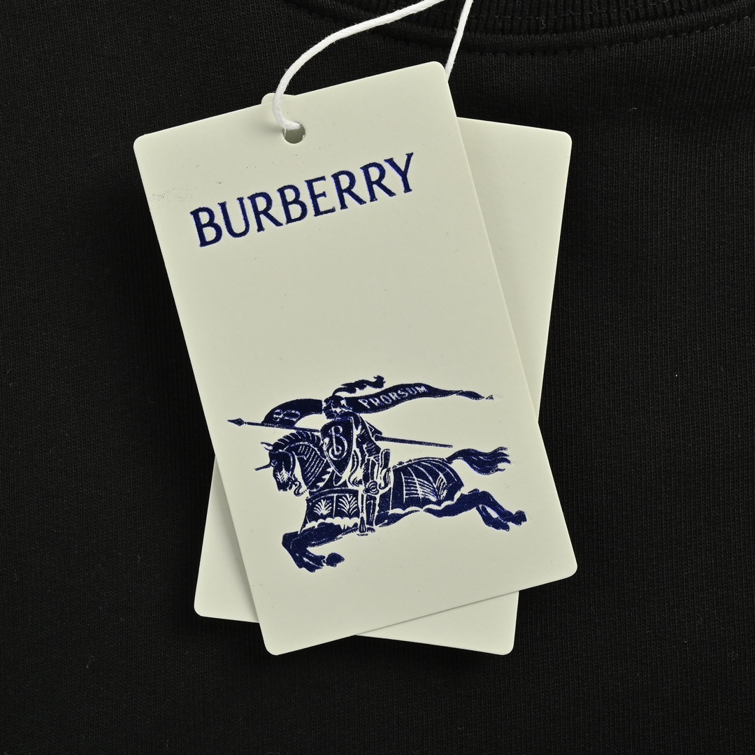 Burberry 24Fw blue embroidered warhorse small logo crew neck sweatshirt