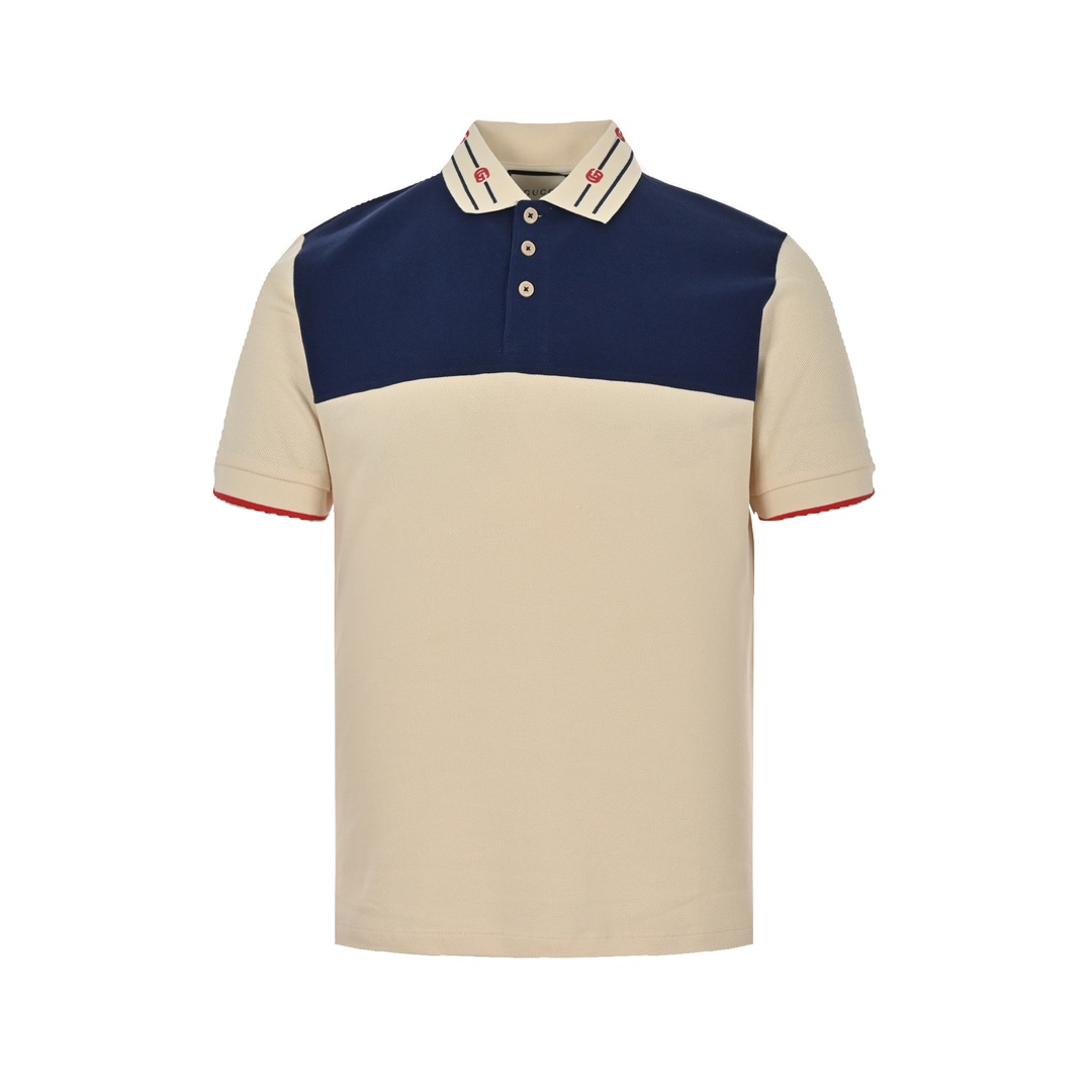 Gucci Double G embroidered colorblocked Polo short sleeves