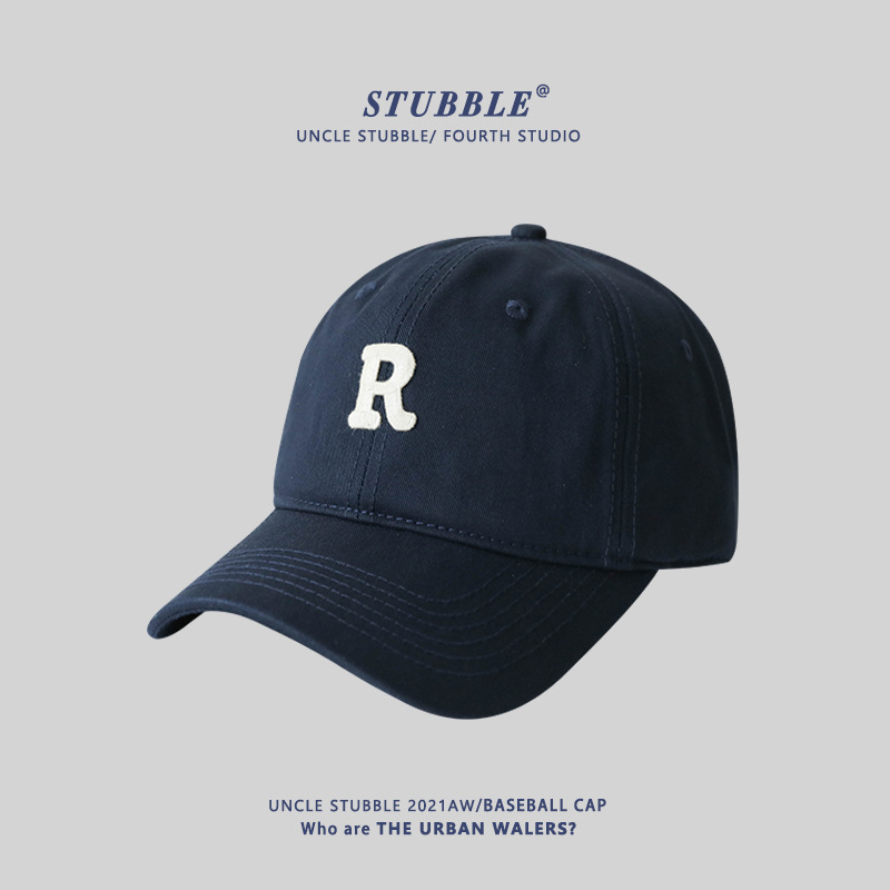 Unisex Korean soft-top baseball cap with lettering for all seasons men's cap in stock