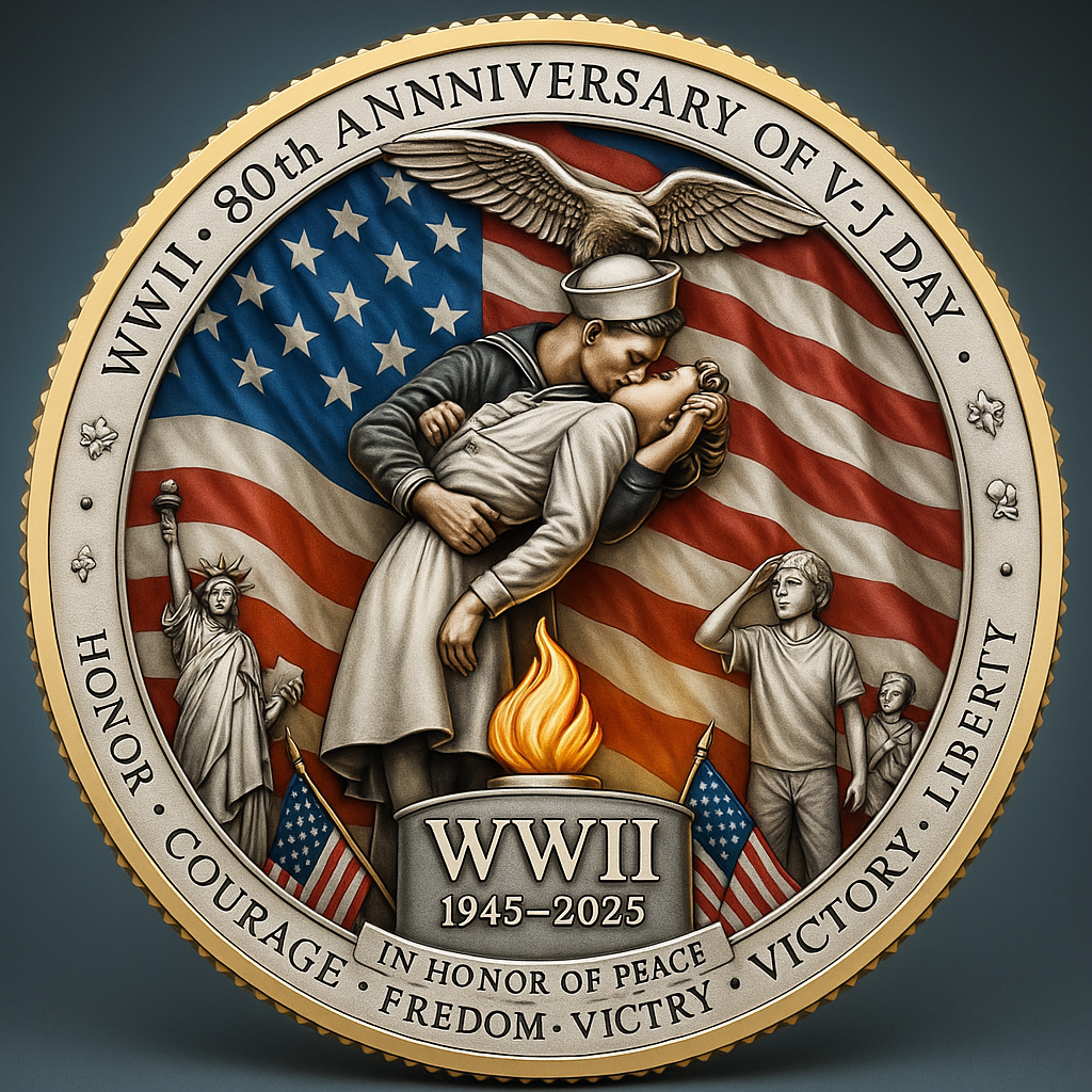 The Kiss of Victory: WWII 80th Peace Tribute Coin