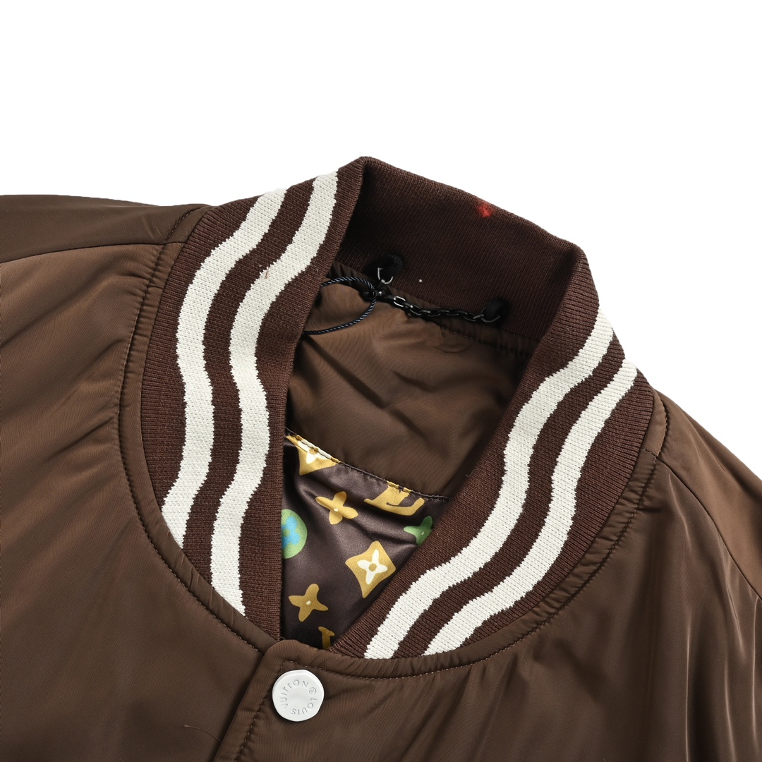 Louis Vuitton 24Fw Tyler collaboration floral towel embroidered baseball jacket
