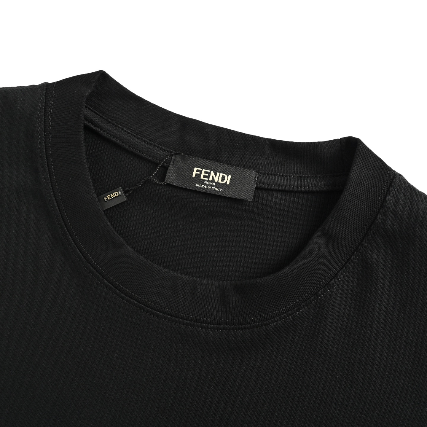Fendi 25ss short-sleeved shirt with hem label embroidery