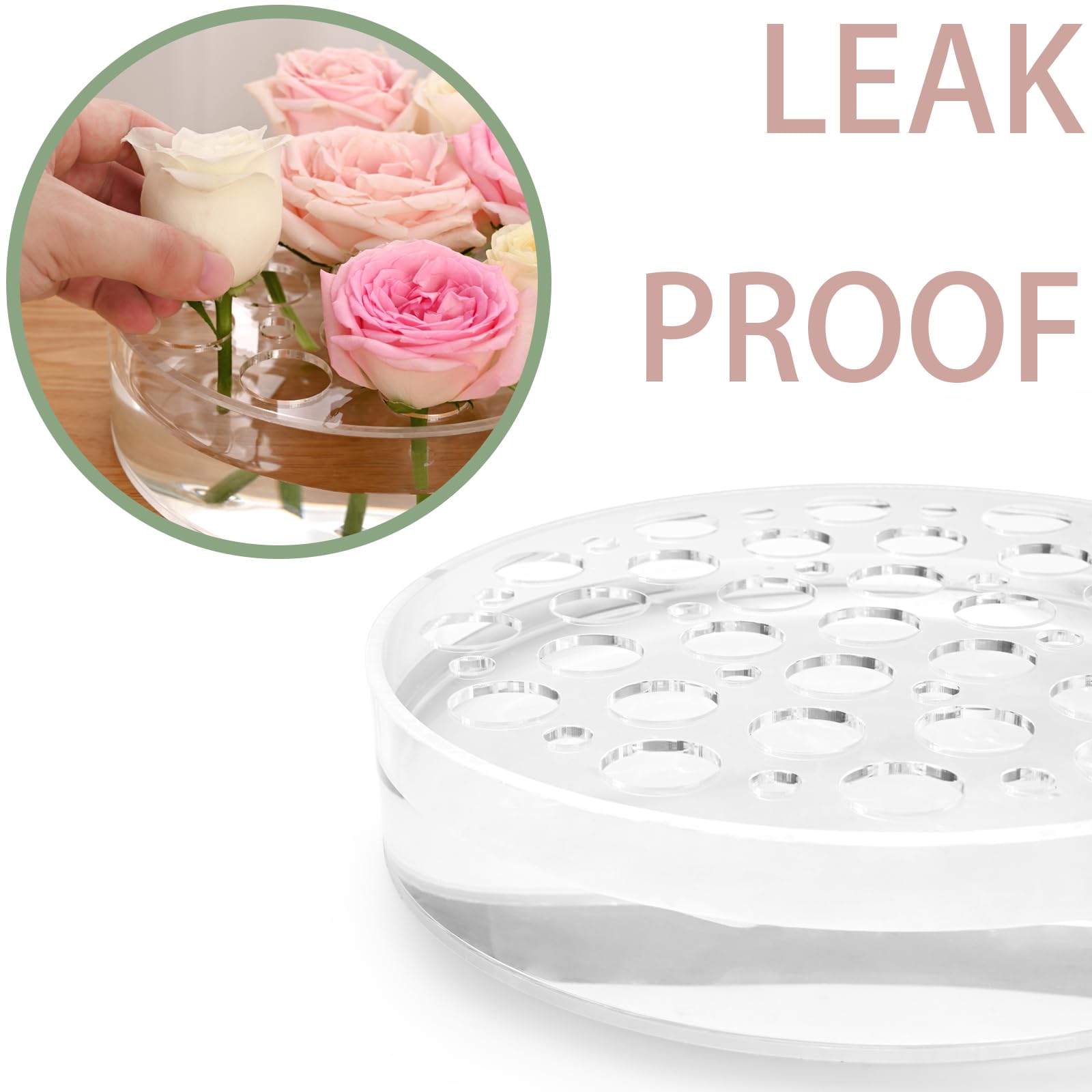 👍Last Day Promotion 60% OFF💥Circular Leak-Proof Clear Acrylic Low Vase